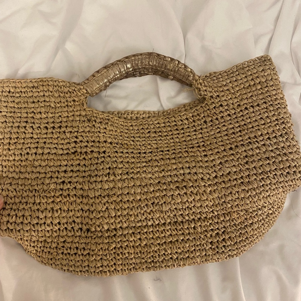 flore bella napa tote luxe straw bag - Picture 4 of 5